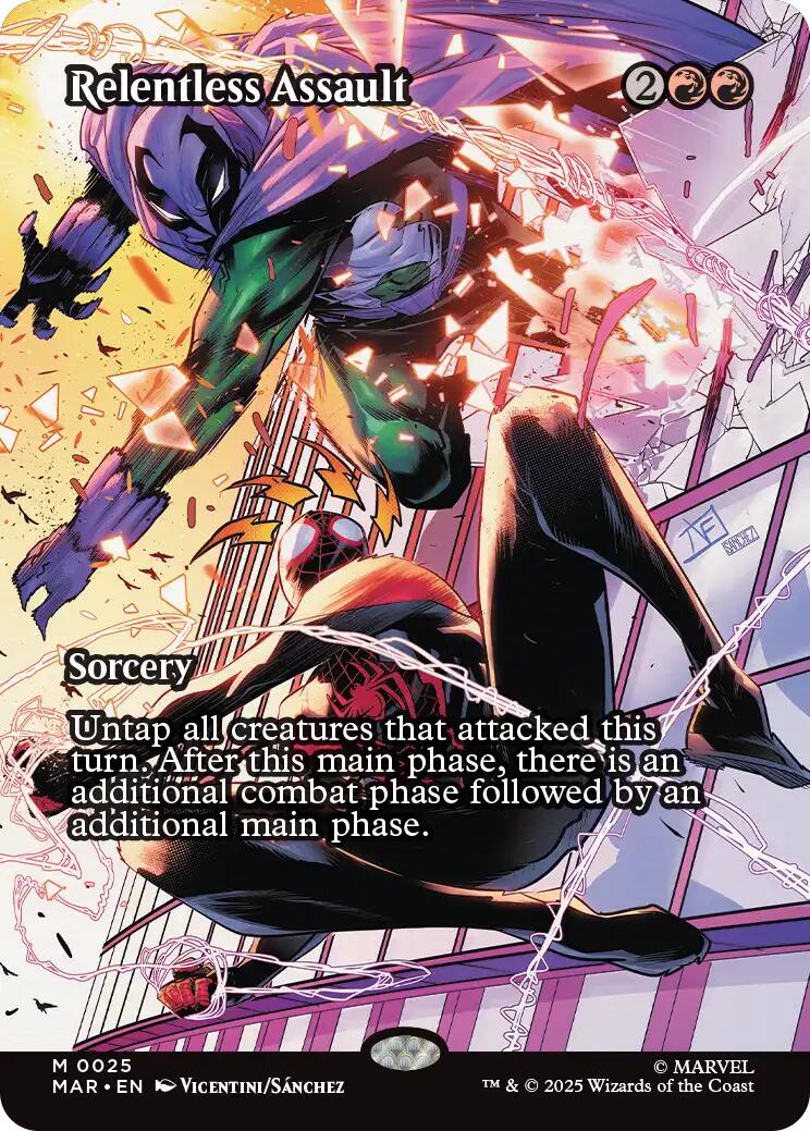 Relentless Assault (Borderless) [Marvel's Spider-Man: Eternal-Legal] | Cards and Coasters CA