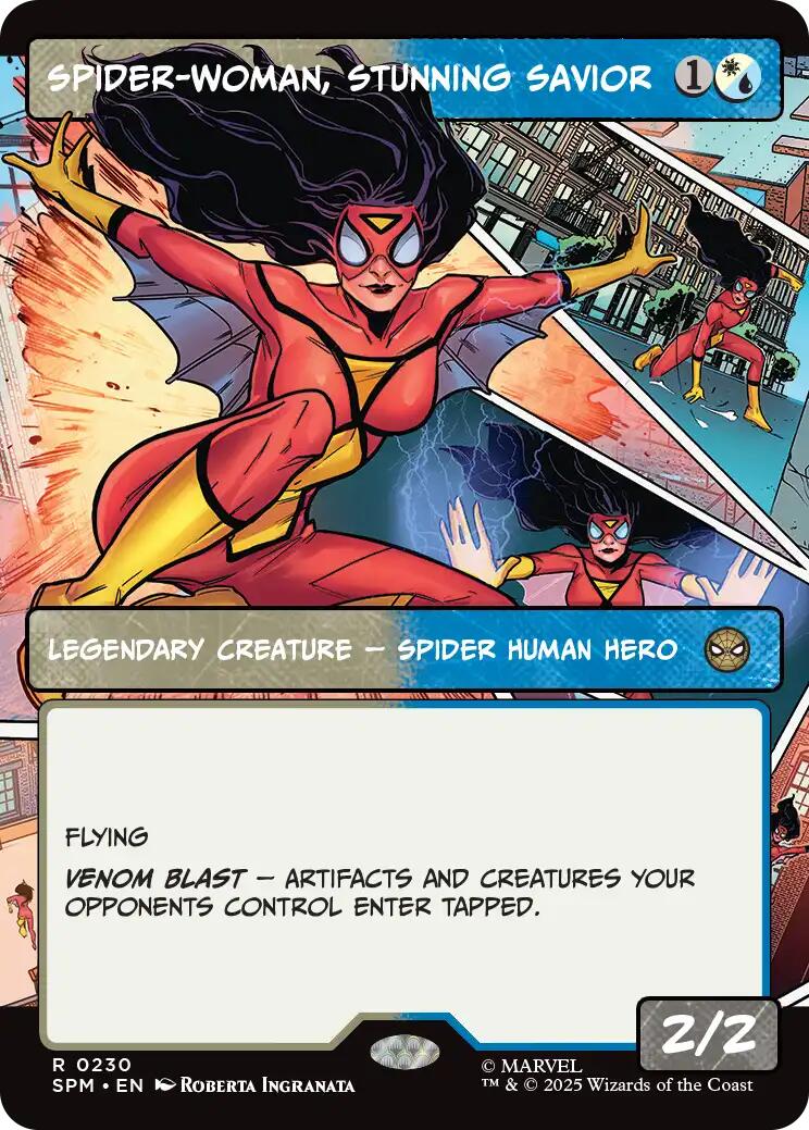 Spider-Woman, Stunning Savior (Borderless) [Marvel's Spider-Man] | Cards and Coasters CA