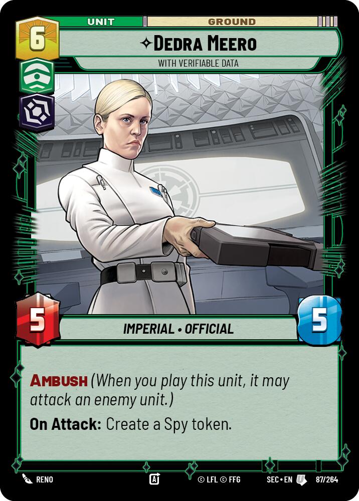 Dedra Meero - With Verifiable Data (87/264) (87/264) [Secrets of Power] | Cards and Coasters CA