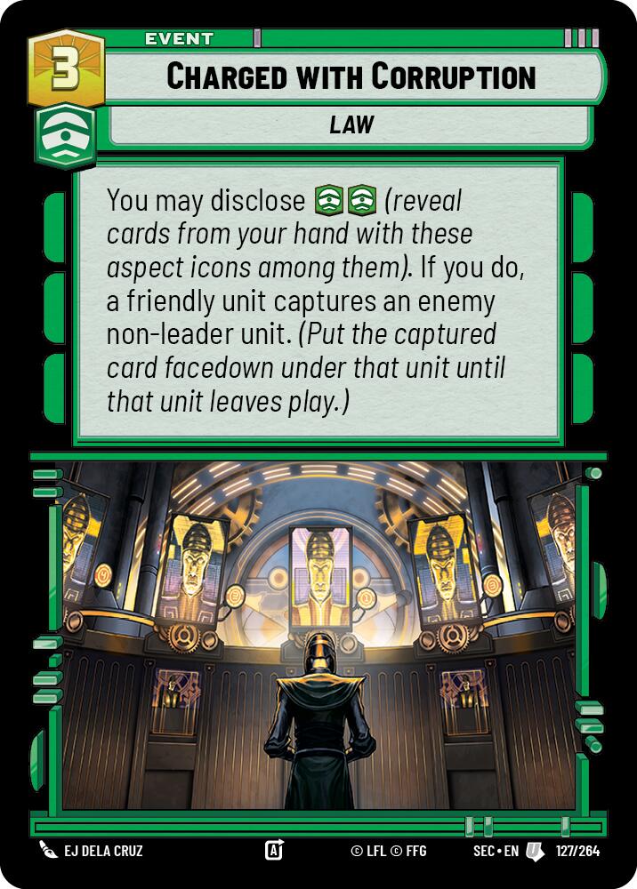 Charged with Corruption (127/264) (127/264) [Secrets of Power] | Cards and Coasters CA