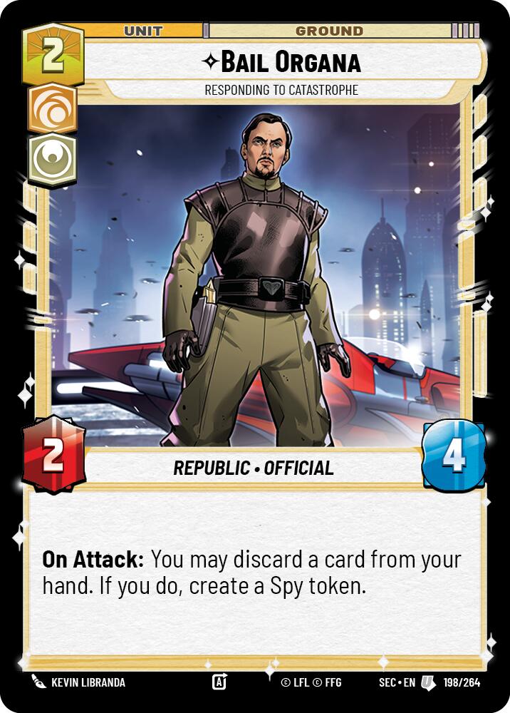 Bail Organa - Responding to Catastrophe (198/264) (198/264) [Secrets of Power] | Cards and Coasters CA