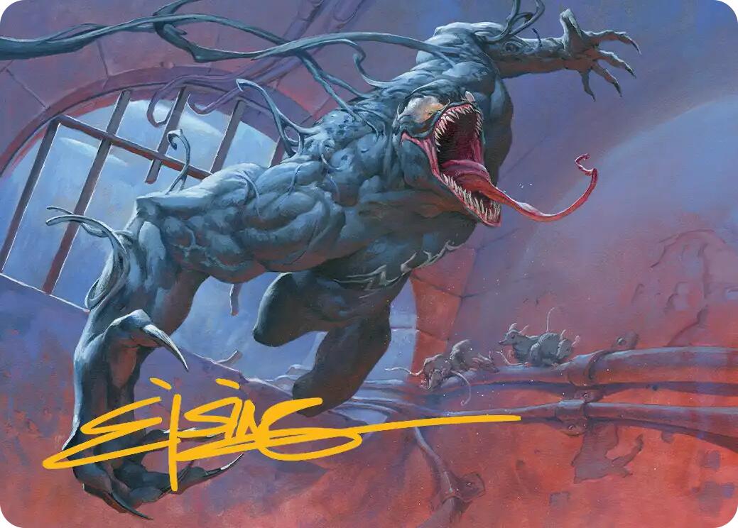 Venom, Evil Unleashed Art Card (Gold-Stamped Signature) [Marvel's Spider-Man Art Series] | Cards and Coasters CA