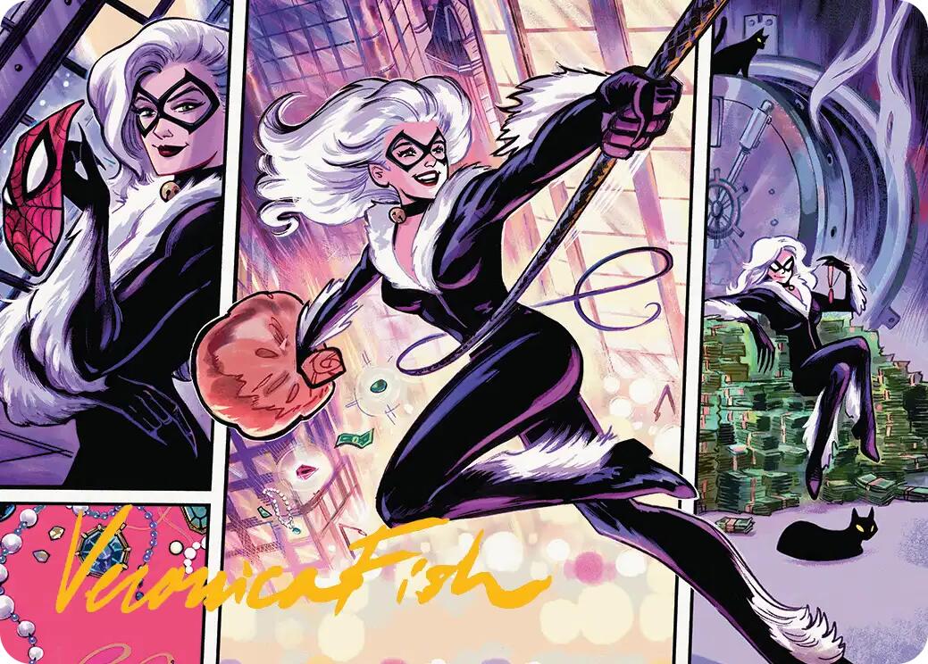 Black Cat, Cunning Thief Art Card (Gold-Stamped Signature) [Marvel's Spider-Man Art Series] | Cards and Coasters CA