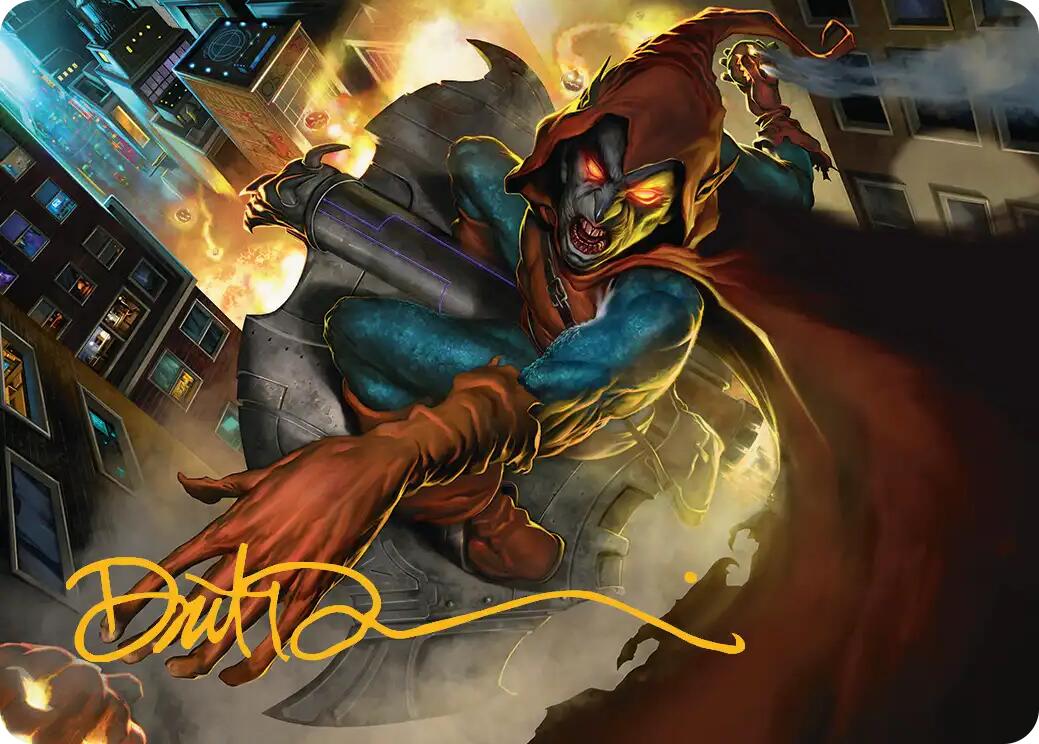 Hobgoblin, Mantled Marauder Art Card (Gold-Stamped Signature) [Marvel's Spider-Man Art Series] | Cards and Coasters CA