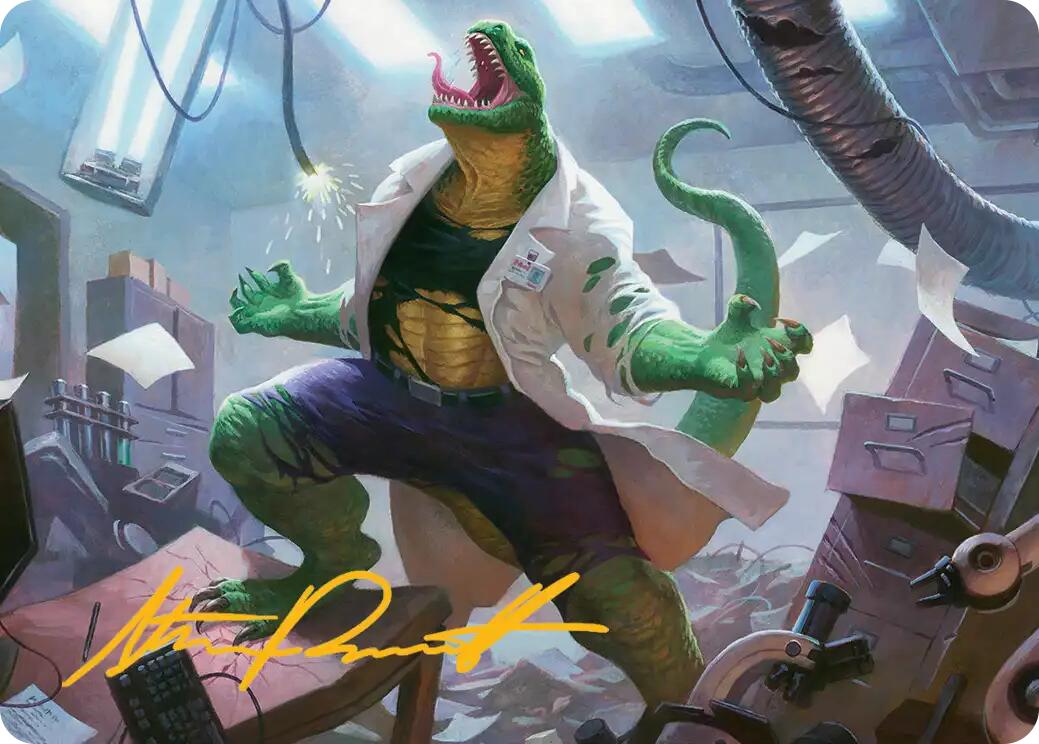Lizard, Connors's Curse Art Card (Gold-Stamped Signature) [Marvel's Spider-Man Art Series] | Cards and Coasters CA