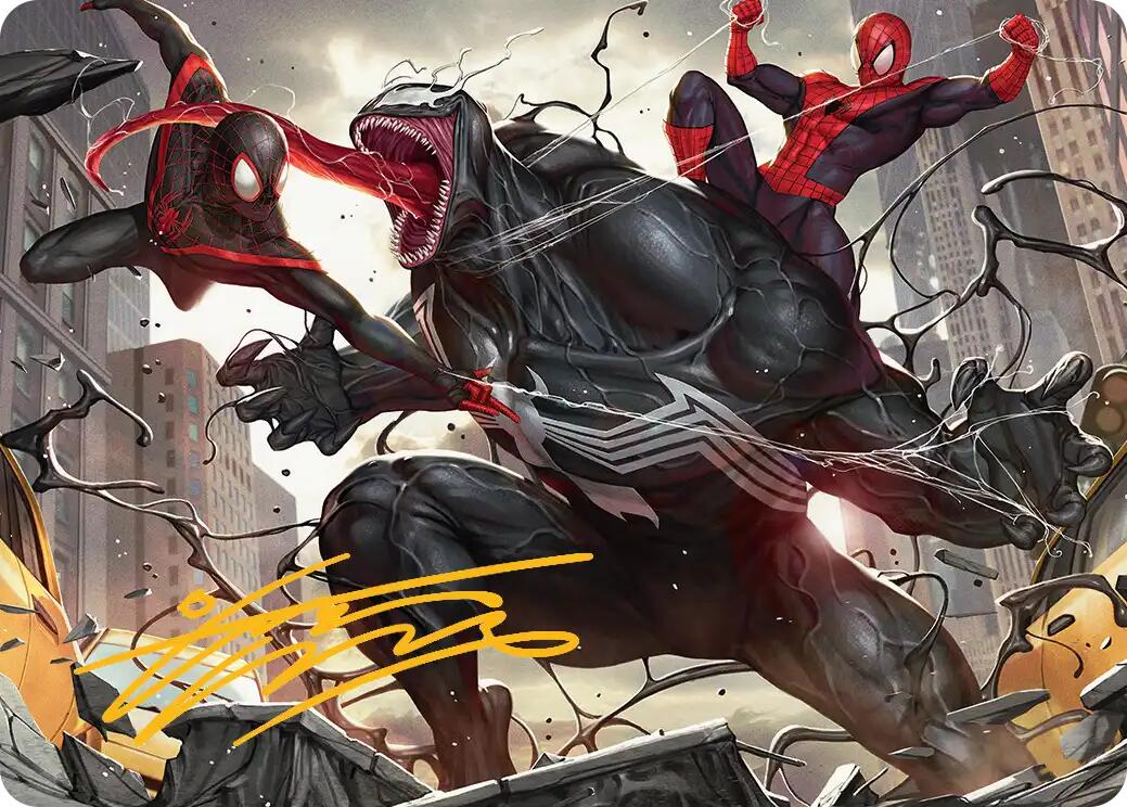 Terrific Team-Up Art Card (Gold-Stamped Signature) [Marvel's Spider-Man Art Series] | Cards and Coasters CA