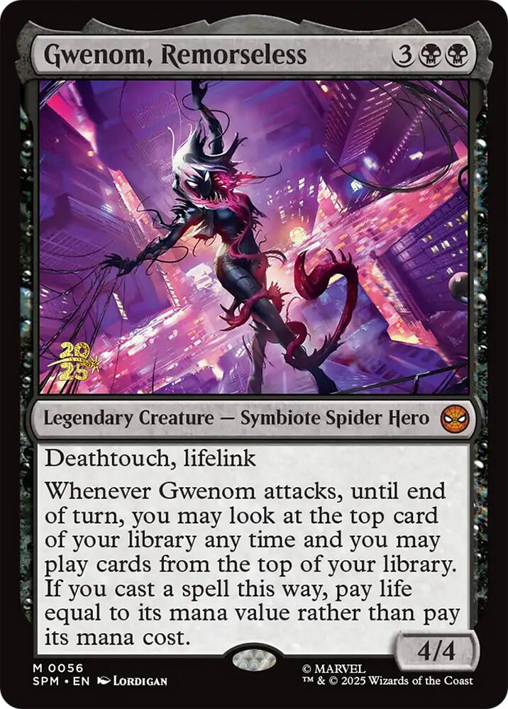 Gwenom, Remorseless [Marvel's Spider-Man Prerelease Promos] | Cards and Coasters CA