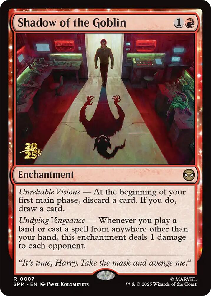 Shadow of the Goblin [Marvel's Spider-Man Prerelease Promos] | Cards and Coasters CA