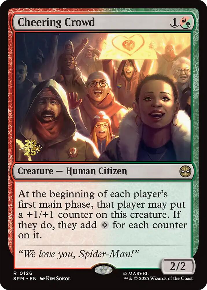 Cheering Crowd [Marvel's Spider-Man Prerelease Promos] | Cards and Coasters CA