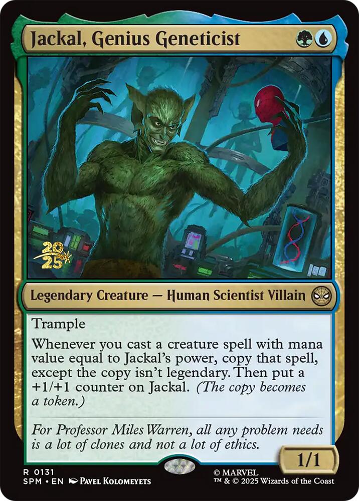 Jackal, Genius Geneticist [Marvel's Spider-Man Prerelease Promos] | Cards and Coasters CA