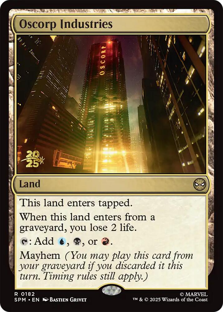 Oscorp Industries [Marvel's Spider-Man Prerelease Promos] | Cards and Coasters CA
