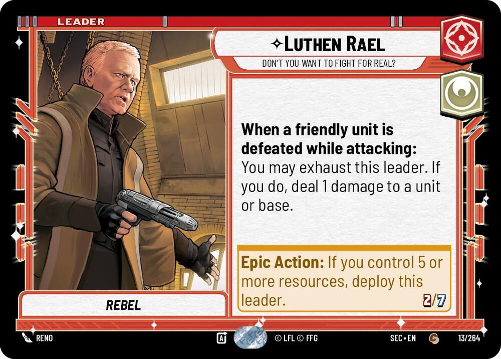 Luthen Rael (13/264) - Don't You Want To Fight For Real? (13/264) [Secrets of Power] | Cards and Coasters CA