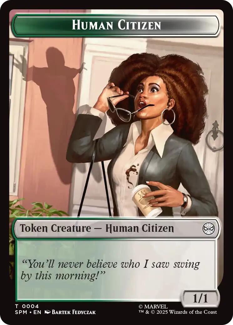 Human Citizen // Treasure Double-Sided Token [Marvel's Spider-Man Tokens] | Cards and Coasters CA