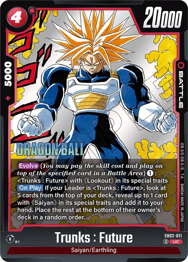 Trunks : Future (SB02-011) [Manga Booster 02] | Cards and Coasters CA