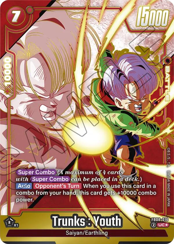 Trunks : Youth (FB08-016) (Alternate Art) [Saiyan's Pride] | Cards and Coasters CA