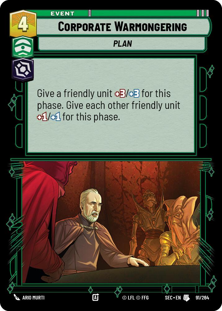 Corporate Warmongering (91/264) (91/264) [Secrets of Power] | Cards and Coasters CA