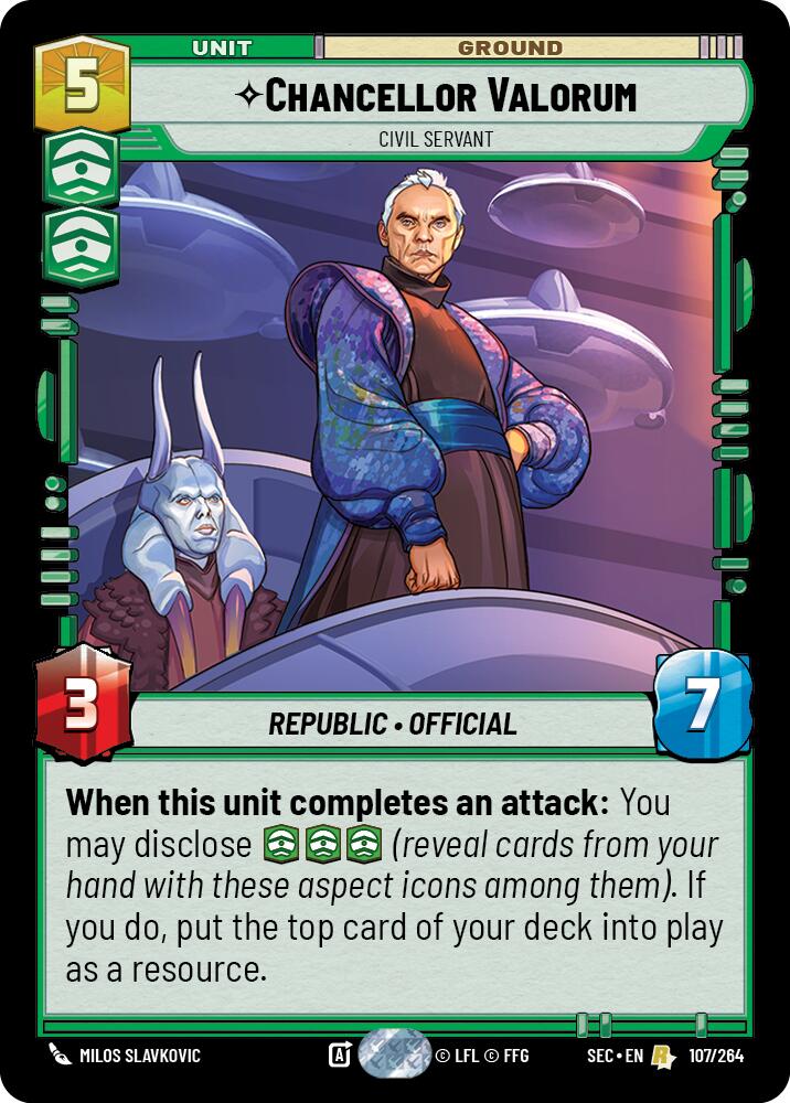 Chancellor Valorum (107/264) - Civil Servant (107/264) [Secrets of Power] | Cards and Coasters CA