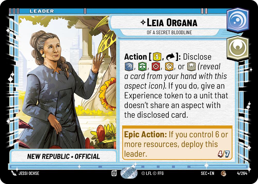 Leia Organa (4/264) - Of A Secret Bloodline (4/264) [Secrets of Power] | Cards and Coasters CA