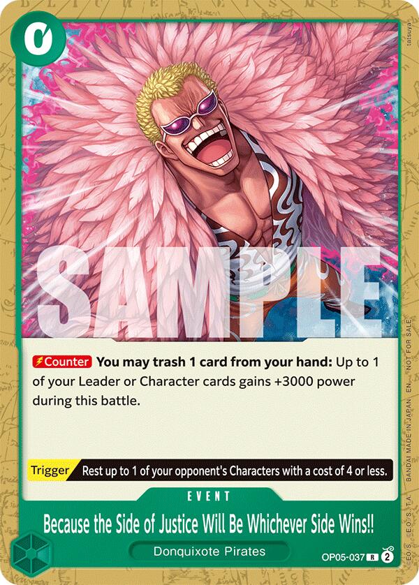 Because the Side of Justice Will Be Whichever Side Wins!! (Tournament Pack 2025 Vol. 4) [One Piece Promotion Cards] | Cards and Coasters CA