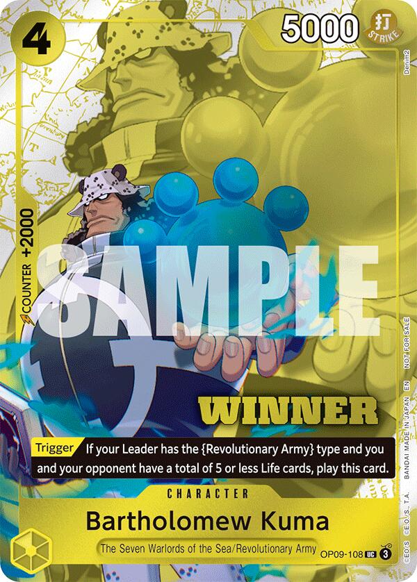 Bartholomew Kuma (Winner Pack 2025 Vol. 4) [One Piece Promotion Cards] | Cards and Coasters CA