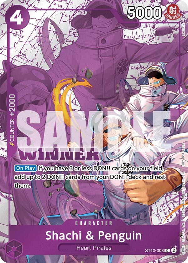 Shachi & Penguin (Winner Pack 2025 Vol. 4) [One Piece Promotion Cards] | Cards and Coasters CA