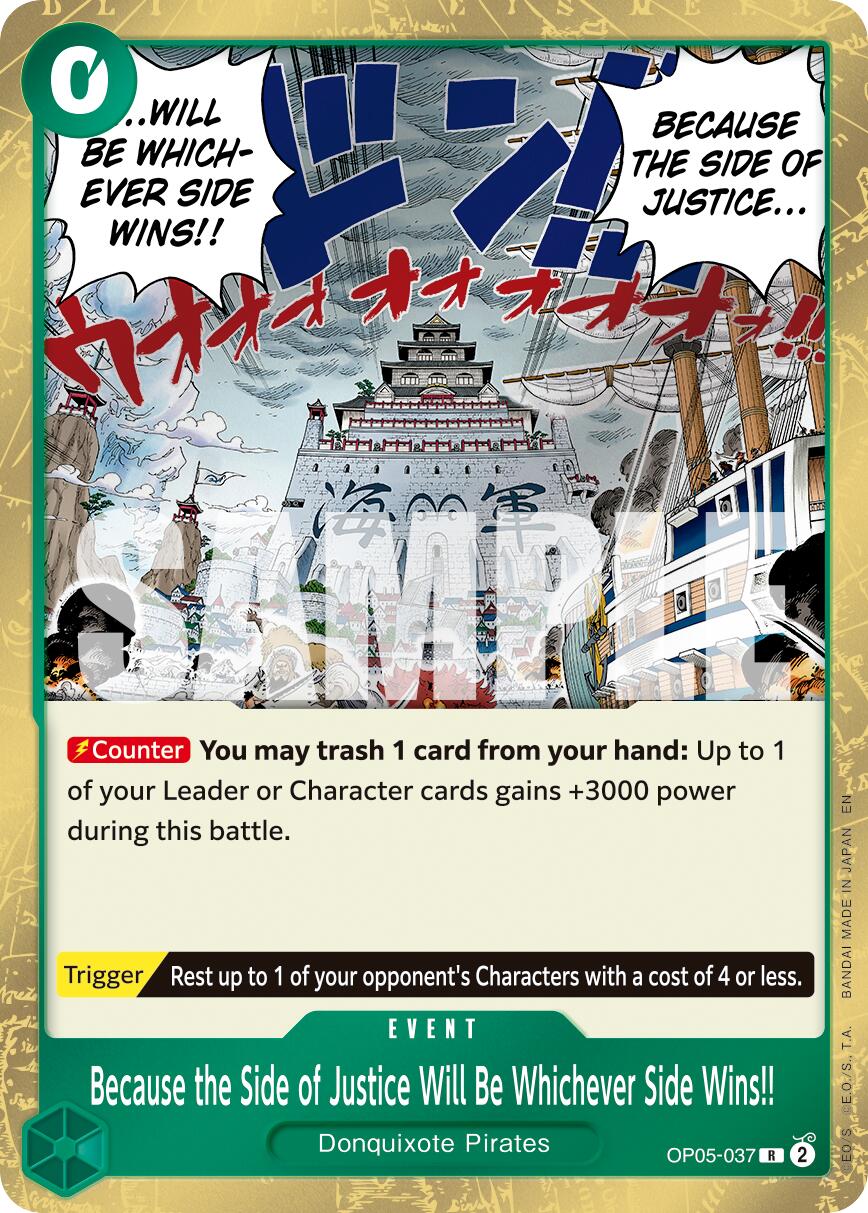 Because the Side of Justice Will Be Whichever Side Wins!! (Reprint) [Premium Booster -The Best- Vol. 2] | Cards and Coasters CA