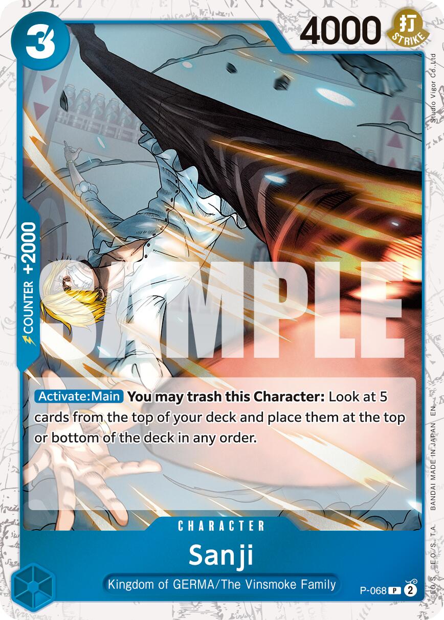 Sanji (P-068) (Pirate Foil) [Premium Booster -The Best- Vol. 2] | Cards and Coasters CA