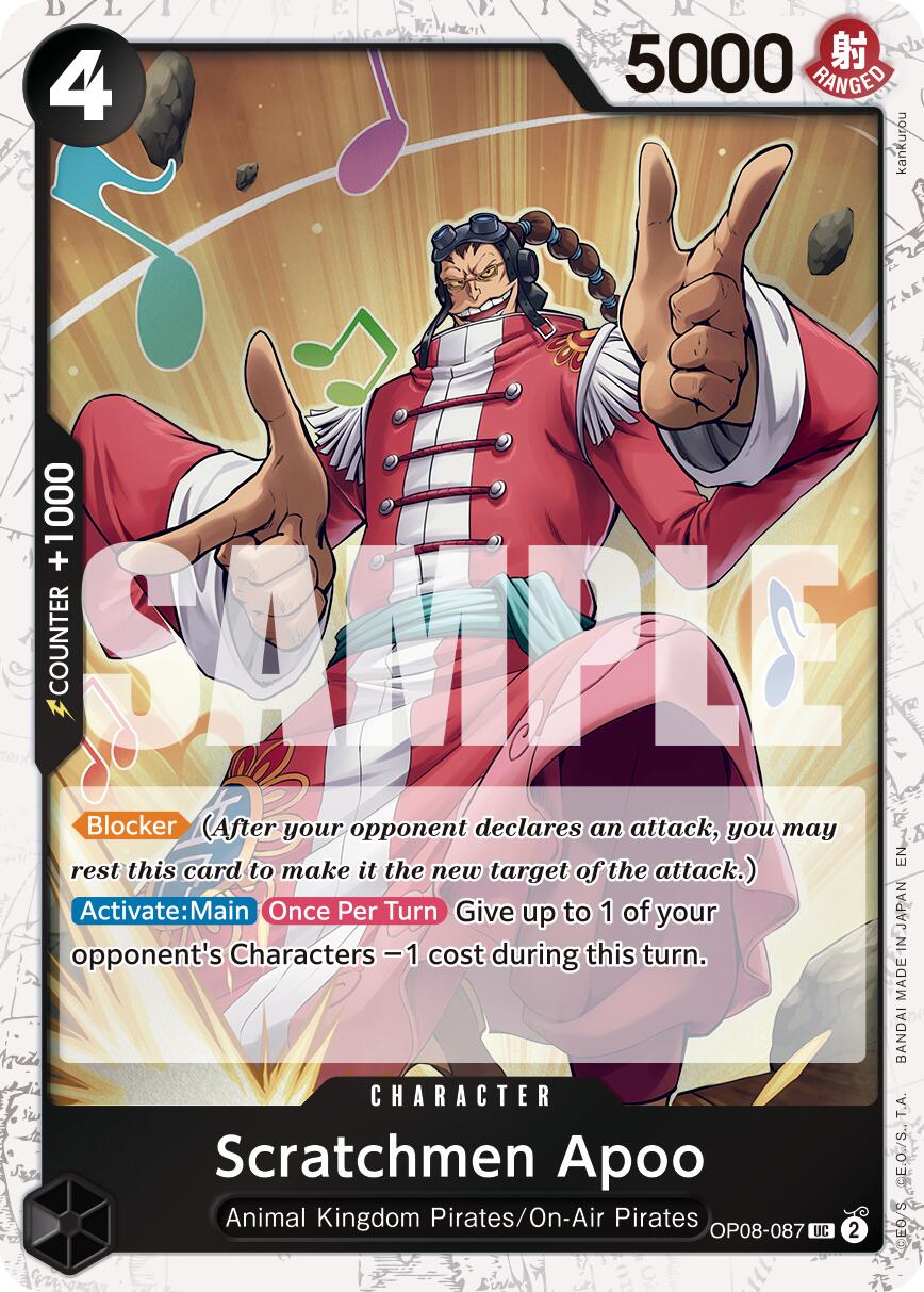 Scratchmen Apoo (OP08-087) (Pirate Foil) [Premium Booster -The Best- Vol. 2] | Cards and Coasters CA