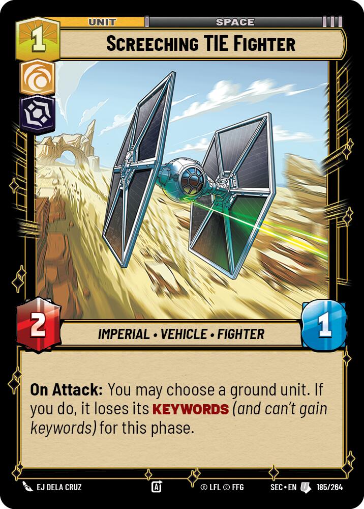 Screeching TIE Fighter (185/264) (185/264) [Secrets of Power] | Cards and Coasters CA