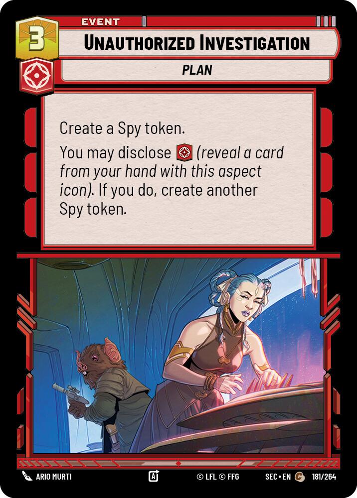 Unauthorized Investigation (181/264) (181/264) [Secrets of Power] | Cards and Coasters CA