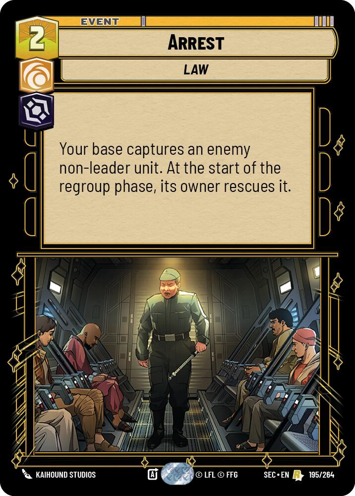 Arrest (195/264) (195/264) [Secrets of Power] | Cards and Coasters CA