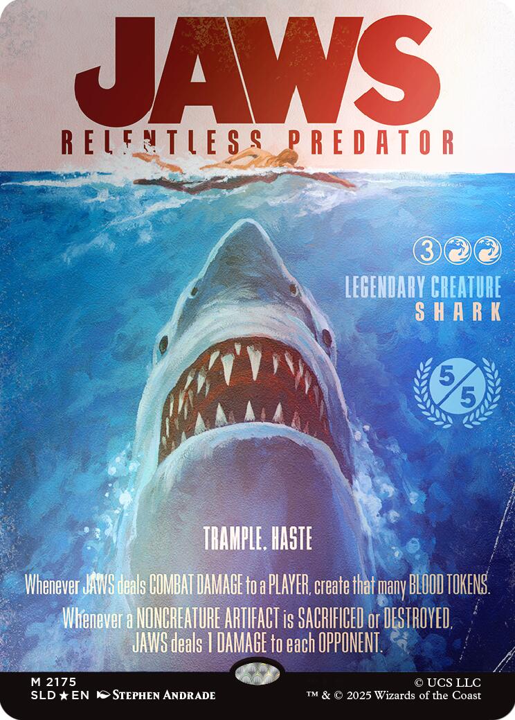 Jaws, Relentless Predator (Rainbow Foil) [Secret Lair Drop Series] | Cards and Coasters CA