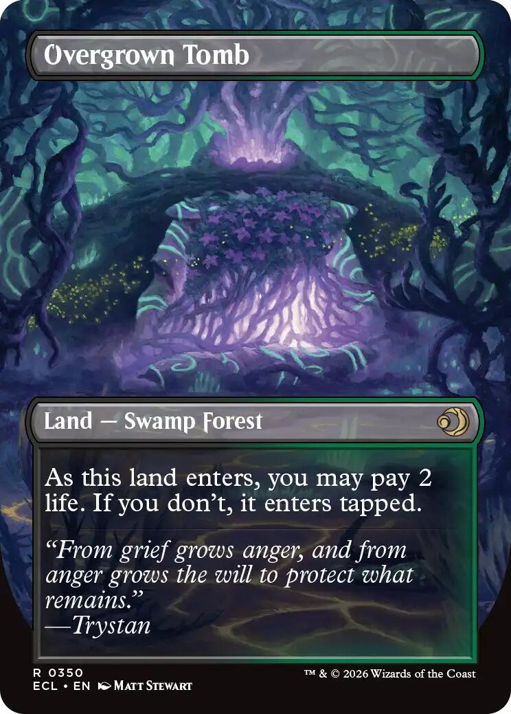 Overgrown Tomb (Borderless) [Lorwyn Eclipsed] | Cards and Coasters CA