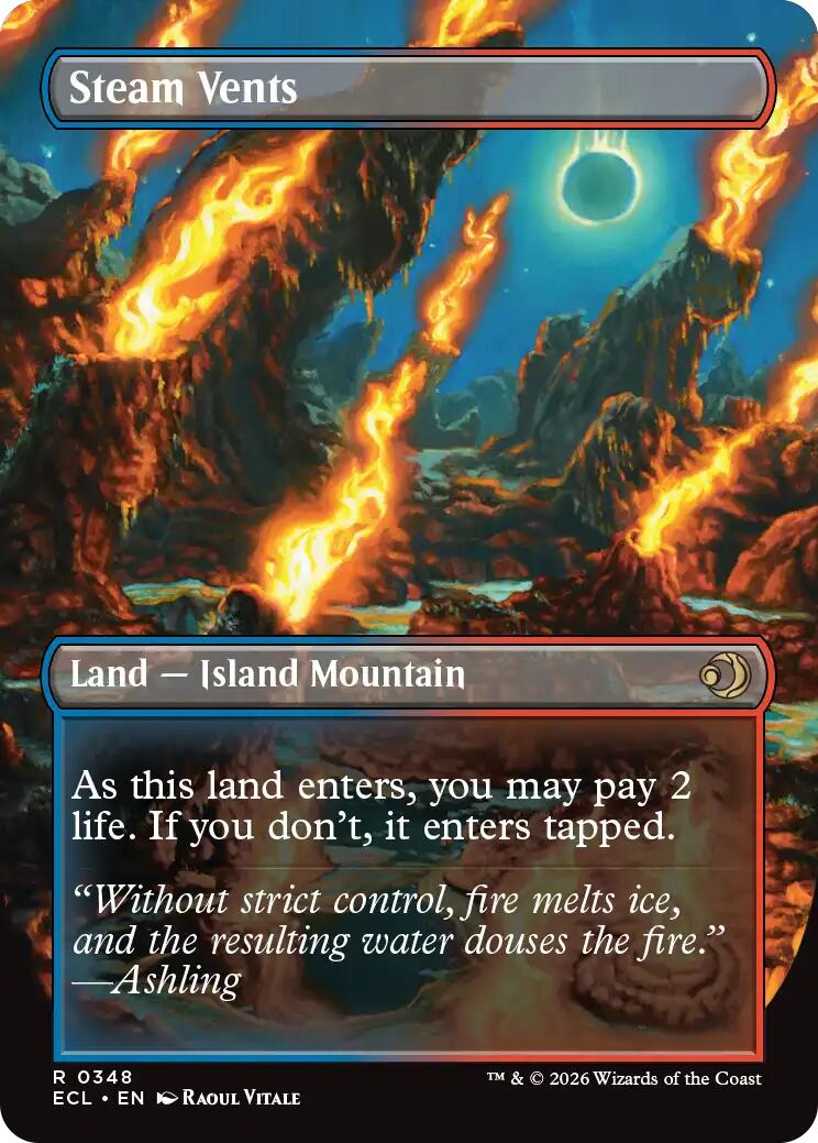 Steam Vents (Borderless) [Lorwyn Eclipsed] | Cards and Coasters CA