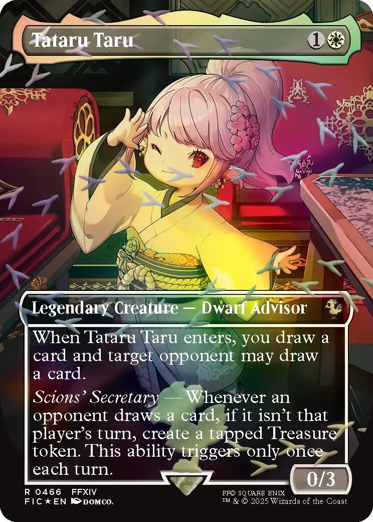 Tataru Taru (Borderless) (Chocobo Track Foil) [FINAL FANTASY Commander] | Cards and Coasters CA