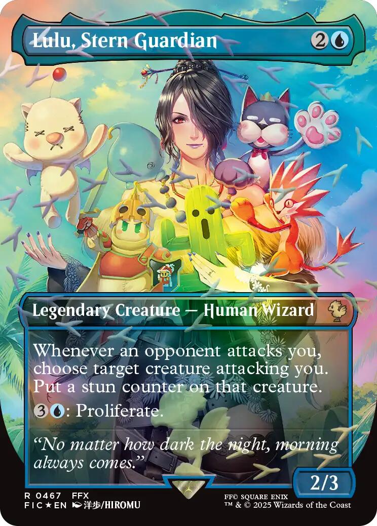 Lulu, Stern Guardian (Borderless) (Chocobo Track Foil) [FINAL FANTASY Commander] | Cards and Coasters CA