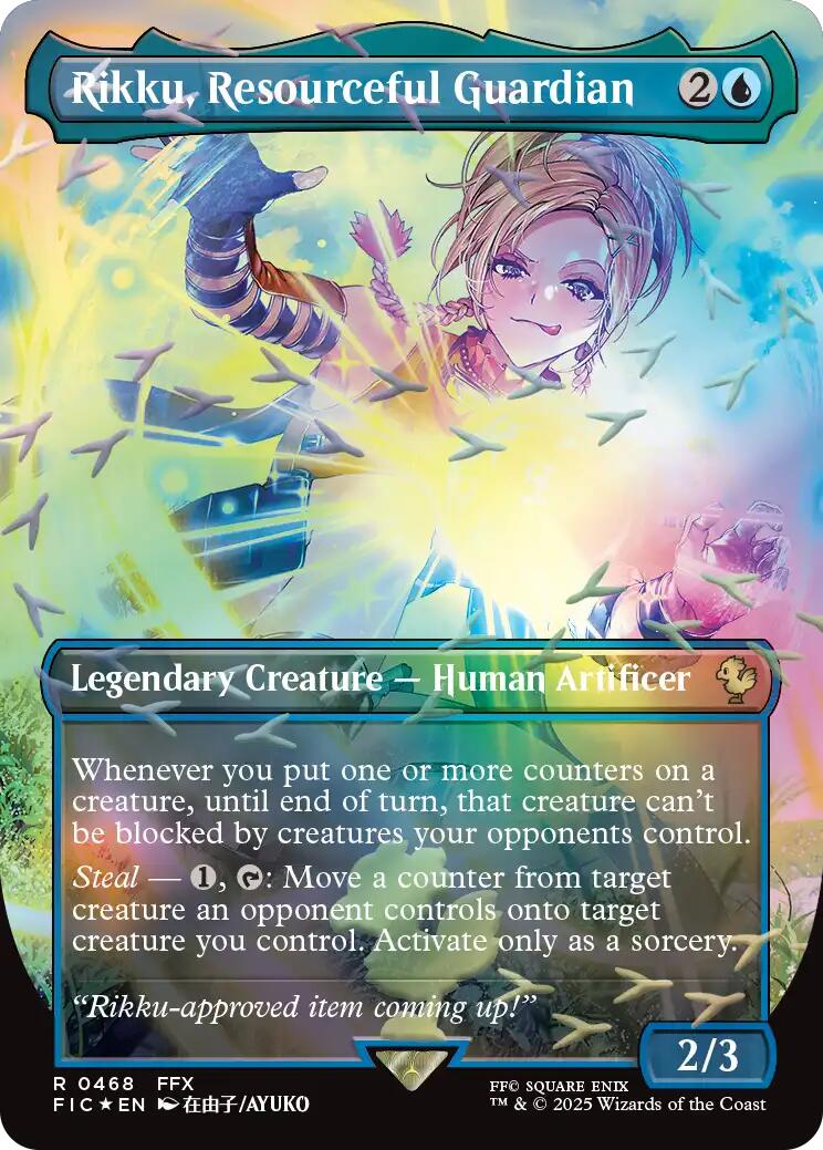 Rikku, Resourceful Guardian (Borderless) (Chocobo Track Foil) [FINAL FANTASY Commander] | Cards and Coasters CA