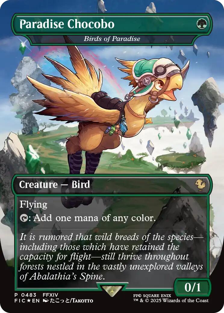 Paradise Chocobo - Birds of Paradise (Borderless) [FINAL FANTASY Commander] | Cards and Coasters CA