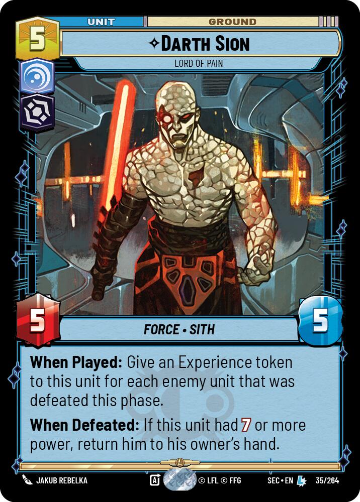 Darth Sion (35/264) - Lord of Pain (35/264) [Secrets of Power] | Cards and Coasters CA