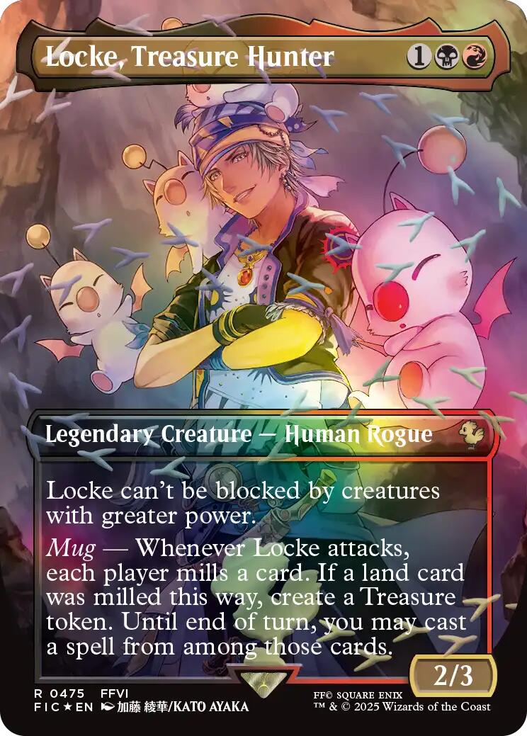 Locke, Treasure Hunter (Borderless) (Chocobo Track Foil) [FINAL FANTASY Commander] | Cards and Coasters CA