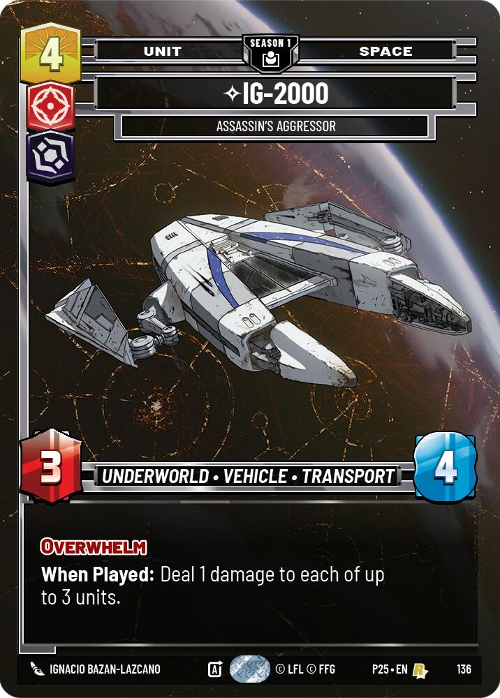 IG-2000 - 2000 (136) - Assassin's Aggressor (136) (136) [Sector and Regional Promos: Season 1] | Cards and Coasters CA