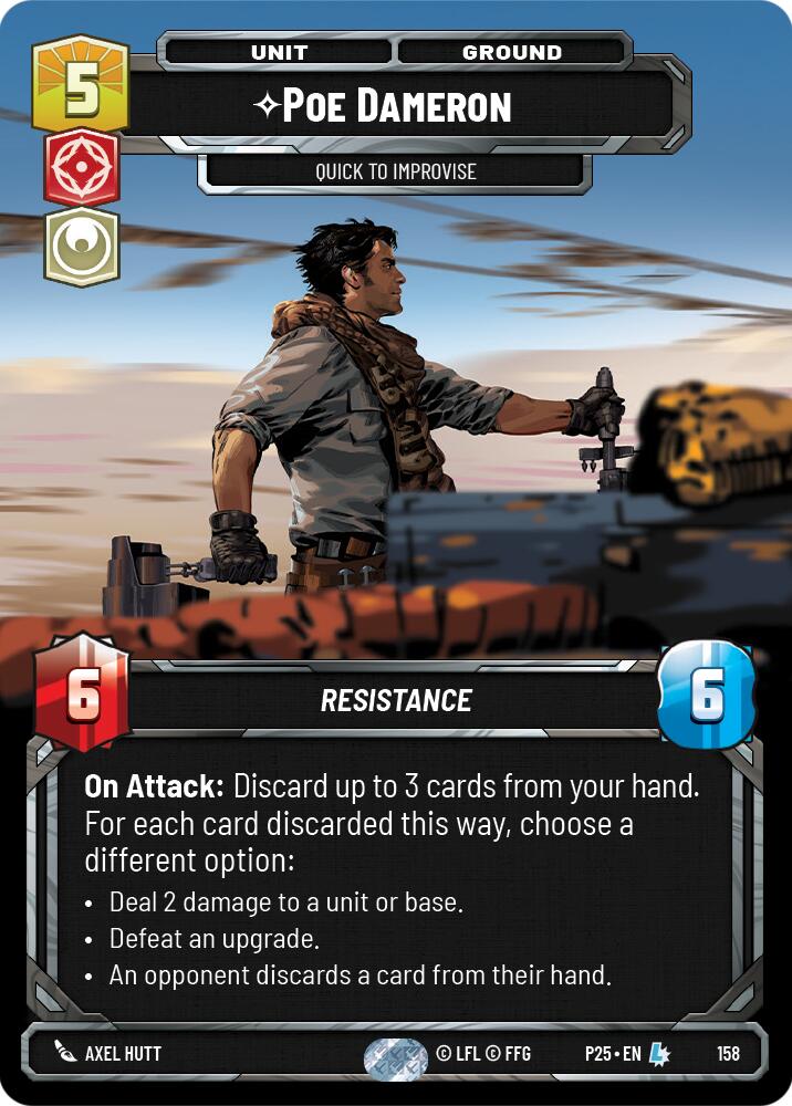 Poe Dameron - Quick to Improvise (158) (158) [Sector and Regional Promos: Season 1] | Cards and Coasters CA
