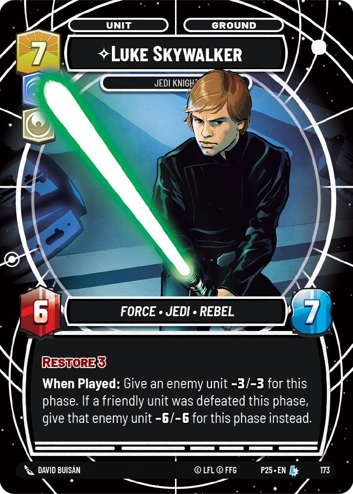 Luke Skywalker - Jedi Knight (173) (173) [Sector and Regional Promos: Season 1] | Cards and Coasters CA