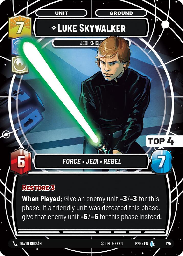 Luke Skywalker - Jedi Knight (Top 4) (177) (177) [Sector and Regional Promos: Season 1] | Cards and Coasters CA