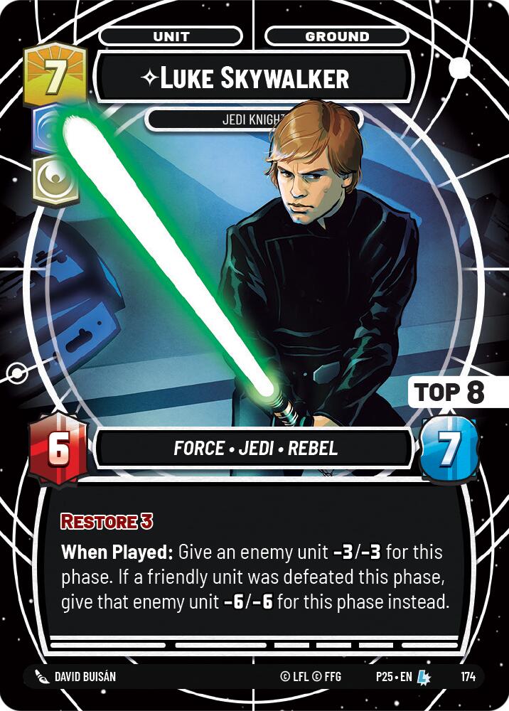 Luke Skywalker - Jedi Knight (Top 8) (178) (178) [Sector and Regional Promos: Season 1] | Cards and Coasters CA