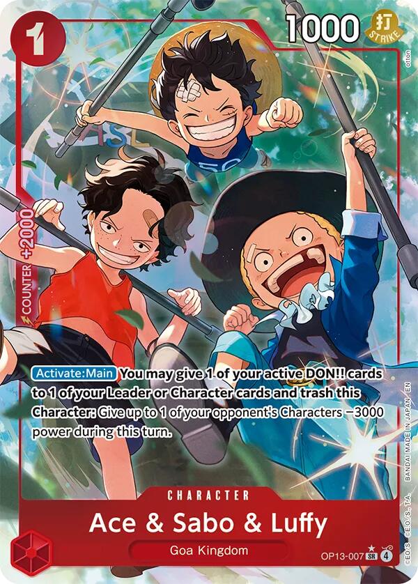 Ace & Sabo & Luffy (Alternate Art) [Carrying On His Will] | Cards and Coasters CA