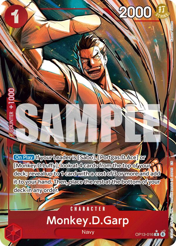 Monkey.D.Garp (Alternate Art) [Carrying On His Will] | Cards and Coasters CA