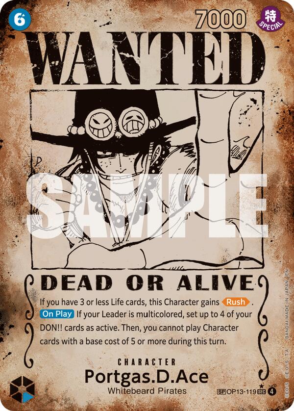 Portgas.D.Ace (Wanted Poster) [Carrying On His Will] | Cards and Coasters CA