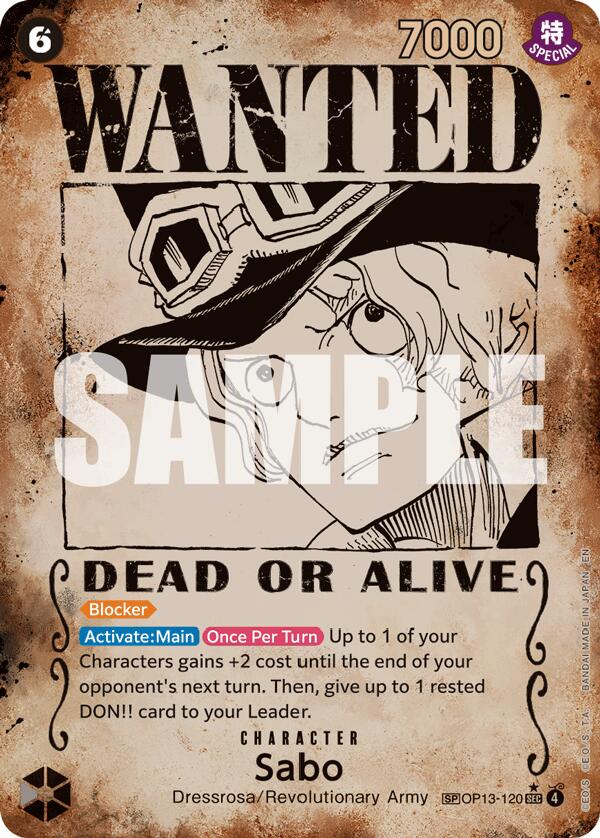 Sabo (Wanted Poster) [Carrying On His Will] | Cards and Coasters CA