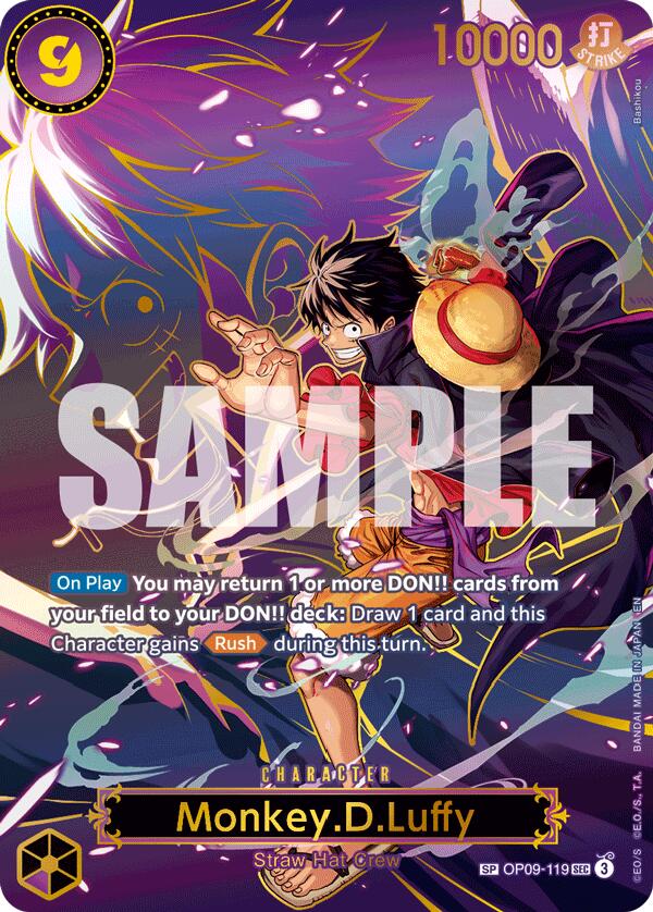 Monkey.D.Luffy (OP09-119) (SP) [Carrying On His Will] | Cards and Coasters CA